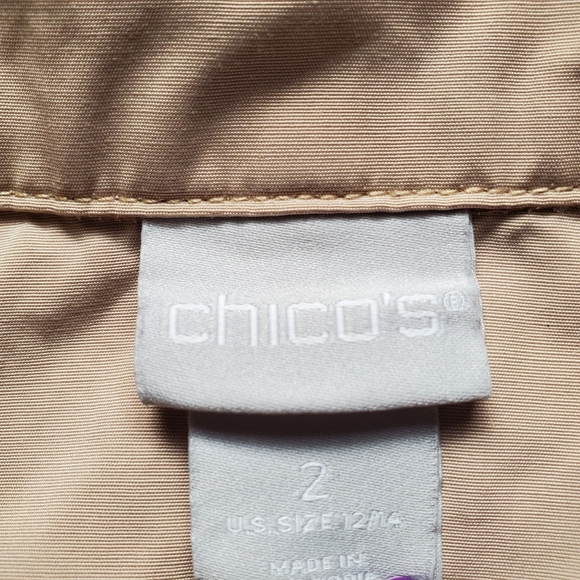 Chico's Women’s Kaki Jacket Sz 2 - Picture 5 of 7